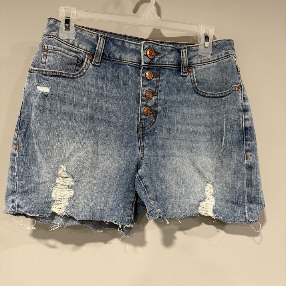 Maurices Light Blue Distressed Jean Shorts